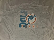 Vintage 1994 Miami Dolphins Nutmeg Mills T Shirt L Graphic Single Stitch USA 90s