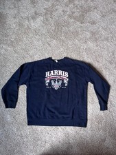 Cotton Heritage Sweatshirt Men's XL Black MADE IN USA HARRIS PATRIOTIC (fits L)
