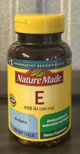 Nature Made Vitamin E 400 IU 180 mg 180 Softgels Exp 6/2030