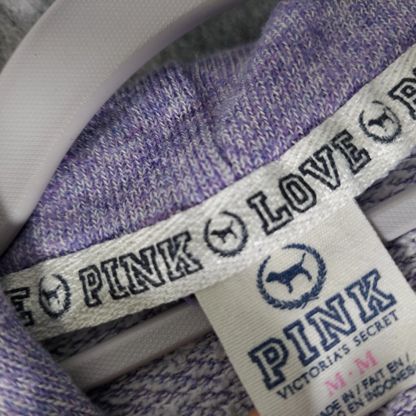 UNDERCOVER Felpa con cappuccio Y2K Victorias Secret rosa M cerniera grande logo tasche viola tempo libero