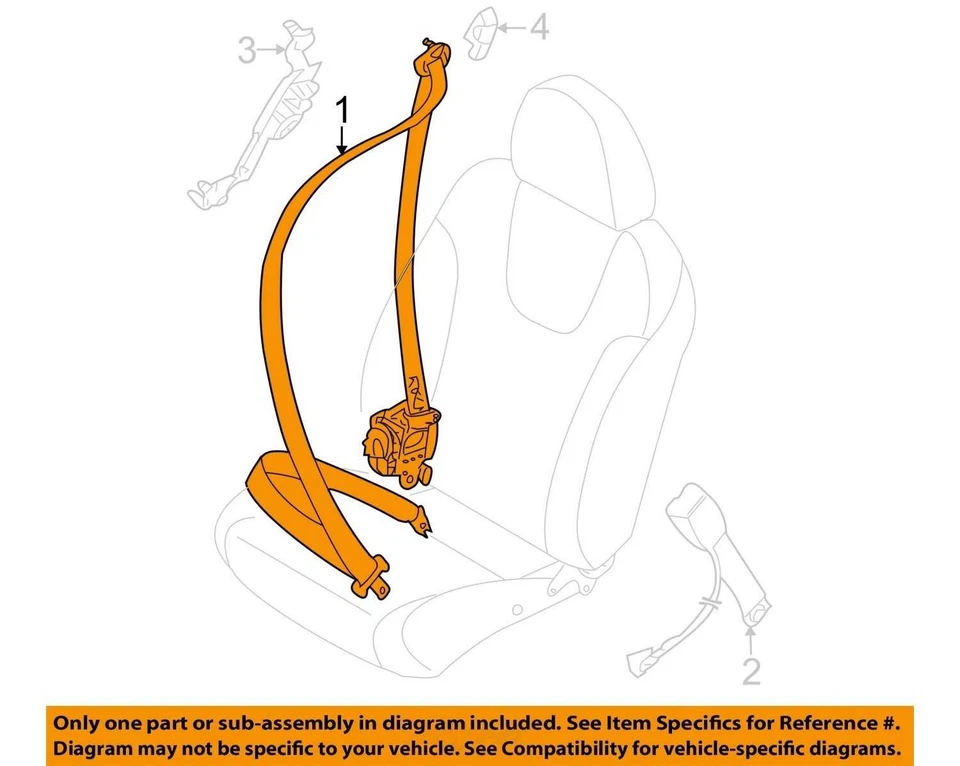 Seat Belt Front Passenger Retractor Fits 14-18 FORESTER 10311485 - Image 4 of 4