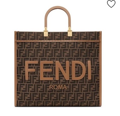 Fendi Roma Jackuard FF Logo Canvas Sunshine Large Tote Bag 8BH372