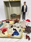 Mattel Barbie Brunette Flocked Hair Ken Doll 60s Vintage with Clothes & Case