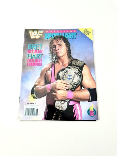 WWE WWF WRESTLING SPOT LIGHT MAGAZINE ISSUE 18 POSTER INCLUDED BRET HART