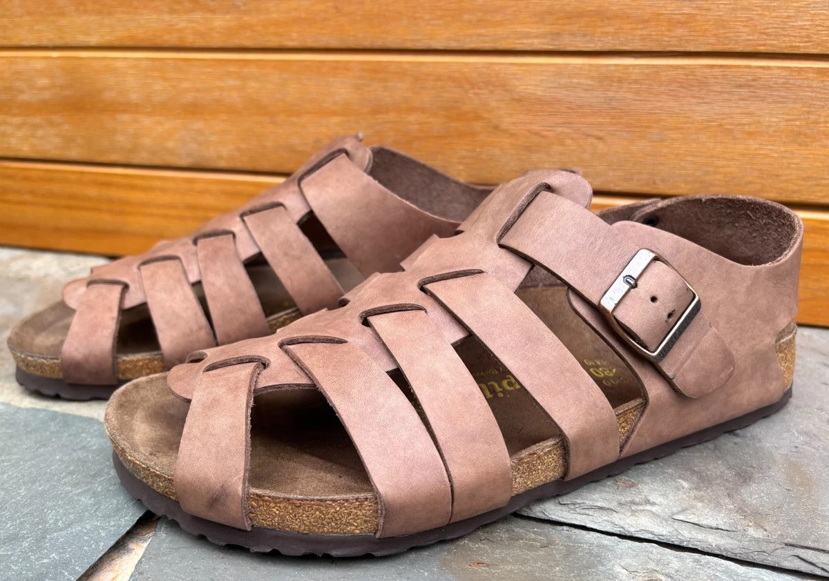 Birkenstock Footprints Classic Fisherman Sandal 41 Men 8 Women 10 Brown Leather Birkenstock Fisherman Brown Sandals for Men for sale | eBay main image 4
