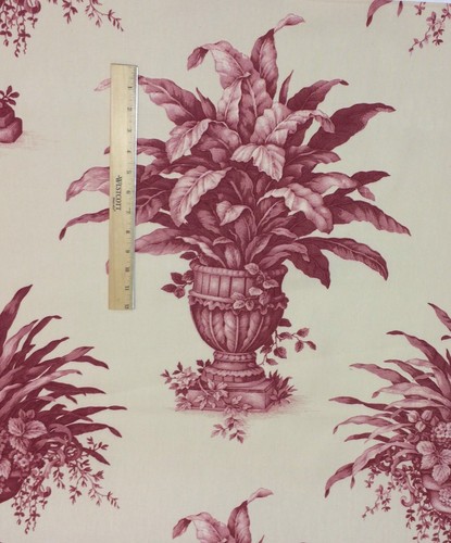 BRAEMORE FLORAL TOILETTE BURGUNDER CREME BLUMEN MÖBELSTOFF YARD 54"W - Bild 2 von 5