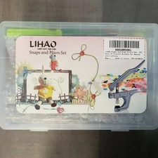 LIHAO SNAPS AND PLIERS SET 375 SETS PLASTIC BUTTONS CRAFTS SEWING - NEW