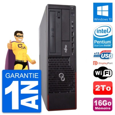 PC Fujitsu Esprimo E700 Dt Intel G630 RAM 16Go Festplatte 2To Windows 10 Wifi