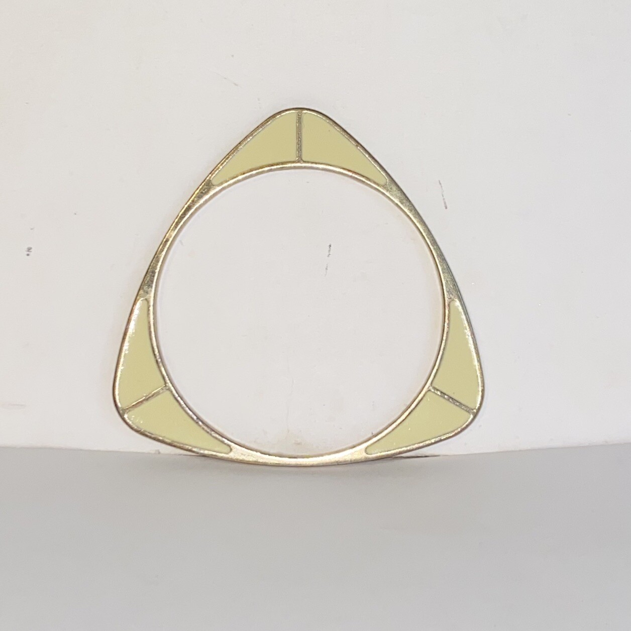 Vintage Triangular Gold Tone Bangle Bracelet with… - image 3