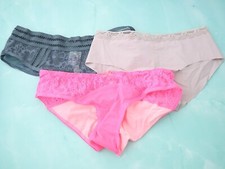 3 NEW Victoria's Secret VTG 2015 PINK Seamless Lace Hipster Panties Lot SMALL