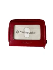 Samsonite Red Leather Wallet  ~Small ~Style Woman’s Zip Around NWOT
