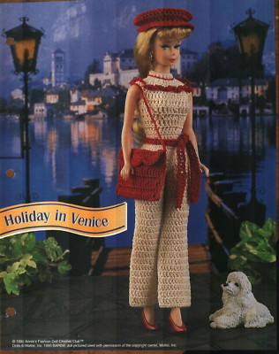 NEW HOLIDAY IN VENICE OUTFIT FASHION DOLL ANNIE'S CROCHET PATTERN INSTRUCTIONS