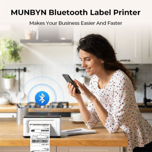 MUNBYN 941B Bluetooth Thermal Label Printer 4x6 Shipping Label Printer for USPS - Picture 2 of 8