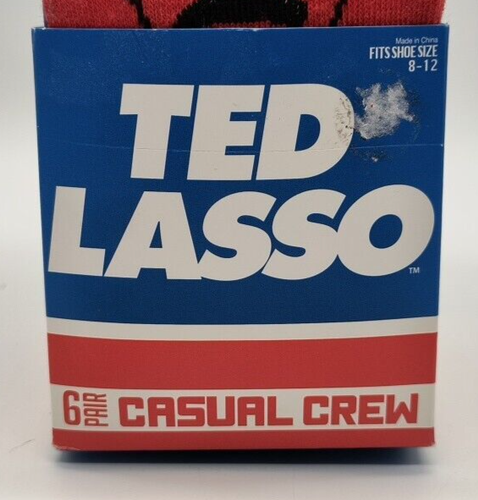 Ted Lasso Believe Fútbol Fútbol 6 Pares CALCETINES TRIPULACIÓN Hombres Talla 8-12 Nuevos - Imagen 3 de 9