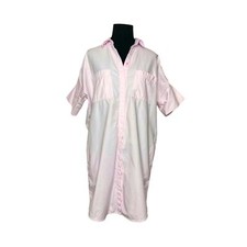 Madewell pale pink short sleeves buttoned shirt mini dress size small