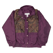 Vintage Lavon Petite Shell Jacket Purple 90s Paisley Womens M