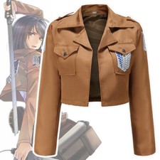 Abrigo Attack on Titan Juegos con disfraces Ropa Anime Mikasa.Ackerman Chaqueta Exterior Unisex