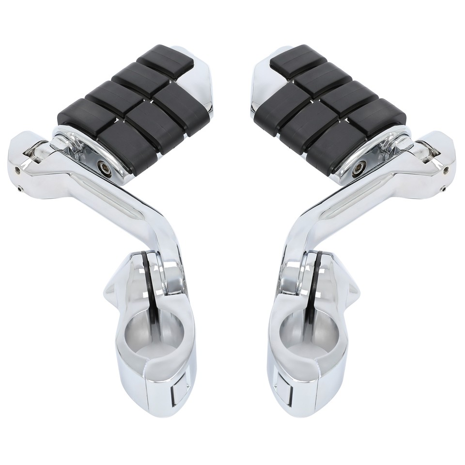 Long Highway Foot Pegs For Harley Road King Softail Dyna Street Glide - 1-1/4" Bar Mount