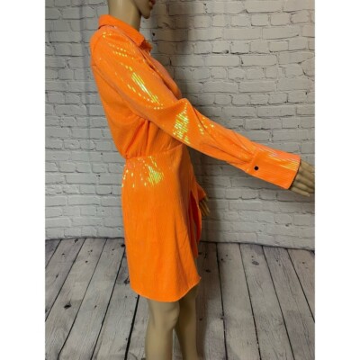 open lace back dress Orange Sequin Halter Evening Dress – VALDRIN SAHITI main image 1