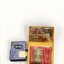 VTG Lot of Goody Perm Rod Curlers W Goody Curl Papers - 2 Packages NEW Made USA