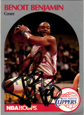 1990-91 NBA Hoops - #142 Benoit Benjamin SIGNED LA Clippers
