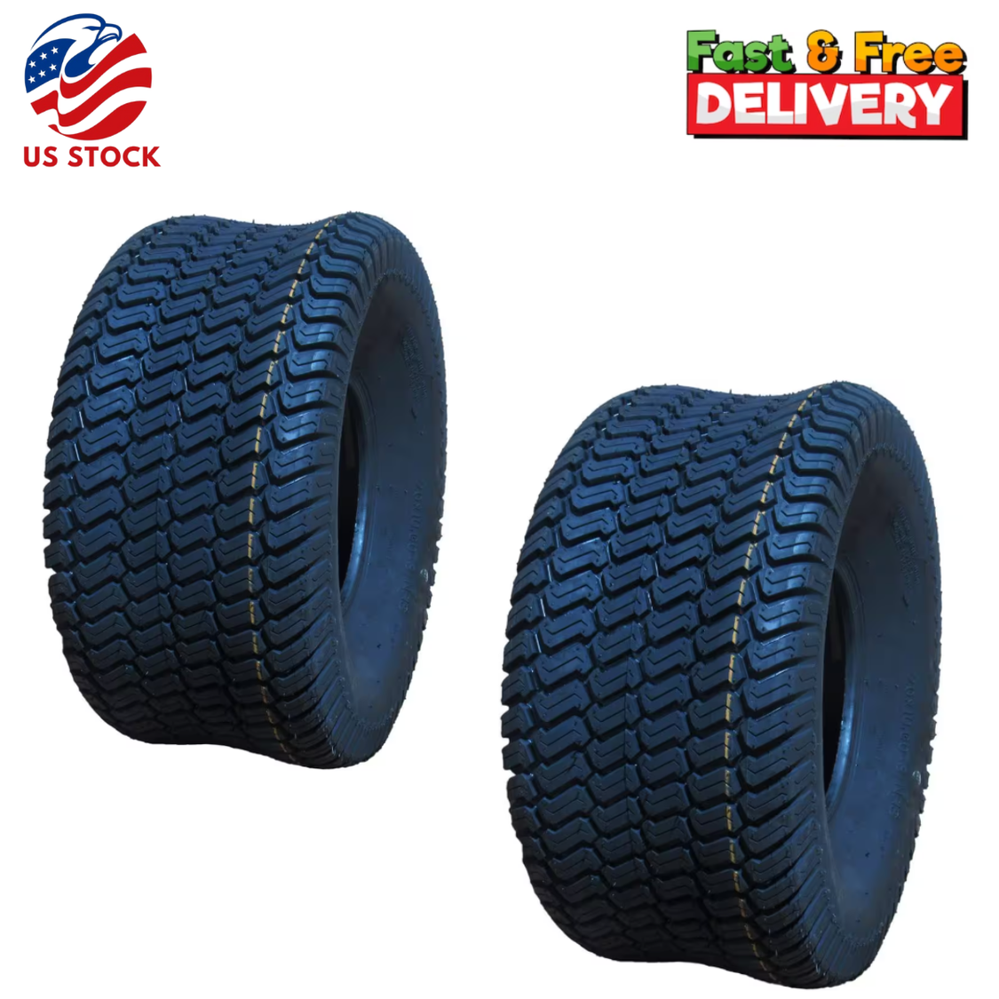 Set Of 2 Hi-Run 20 in. x 10.00 in.-8 4-Ply SU12 Turf II Lawn/Garden Tire