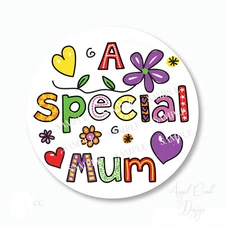 30 A Special Mum Mother's Day Scrapbook Stickers 1.5" Round Envelope Seals
