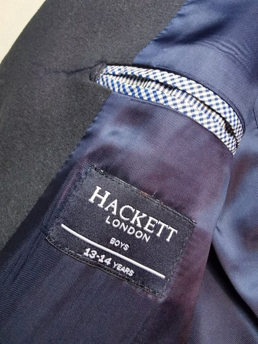 HACKETT LONDON Boys Age 13-14 Cotton Linen Jersey Blazer (BNWT) Single Breasted - Picture 13 of 20