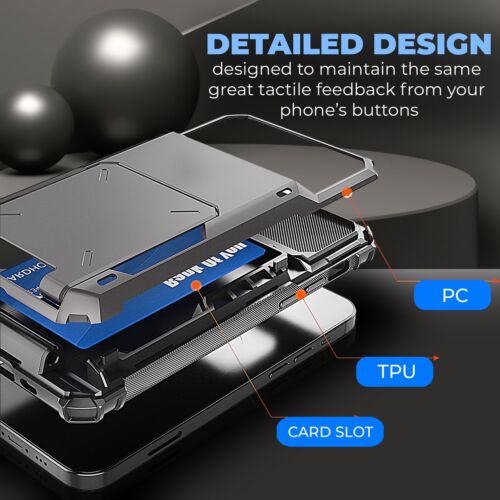 Für iPhone 12 12 Pro /13 13Pro/13 Pro Max Flip Kreditkarten Halter Hülle Stoßfest - Bild 3 von 6