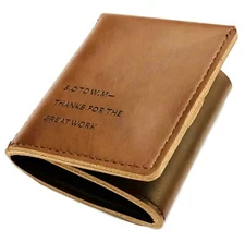 WALTER MITTY WALLET secret life of Genuine Leather Handmade Brown