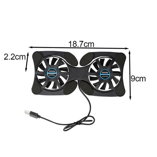 Foldable Low Noise USB Powered 2Fans Cooling Pad Slim Cooler Stands Hot` A1Y7 - Photo 8/8