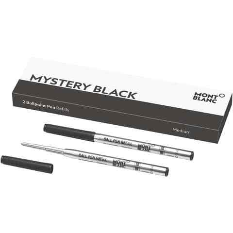 2X Montblanc Kugelschreiber Mine Metall StäRke M Medium Mystery Black Schwarz-image