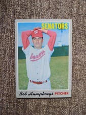 1970 TOPPS baseball #538 BOB HUMPHREYS Washington Senators Vg Read Description 