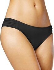 NWT Bar III Women's Side Tab Hipster Bikini Bottom Black Size M 50 10HL126