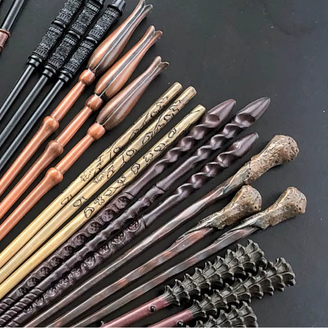 Varita mágica Harry Potter núcleo de metal 27 estilos 35-42 cm varitas mágicas gama completa