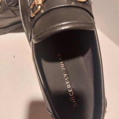 める‼️ Sincerely Jules Loafer Size 8 Slip On Black With Chunky Heel