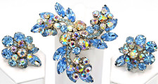 vintage-verified-juliana-blue-flower-swirl-brooch-clip-earring-set-delizza-de