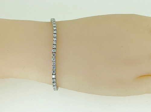 Diamond Tennis Bracelet 4 Ct D VVS 14k White Gold Bridal Birthday Anniversary - 第 10/12 張圖片