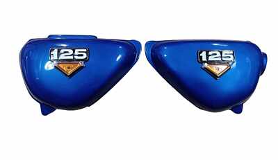 Honda CB125S CB100K3 Paar Motorrad Seitenwand Abdeckungen links & rechts in blau