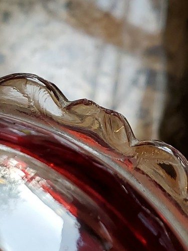 Beautiful Victorian Glass Candy Dish With Red Name Elizabeth Etched - Picture 11 of 11