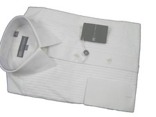 NEW 195 Hickey Freeman Formal Tuxedo Dress Shirt  15 35  Pleated Bib White
