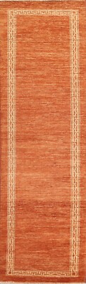 Bordered Gabbeh Kashkoli Oriental Runner Rug Handmade Wool Carpet 2' 7'' x 9' 4''