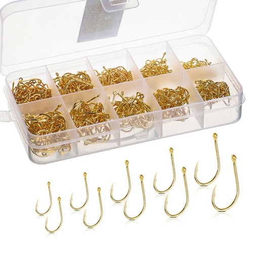 Lot Mixte Hameçons De Pêche En Acier Inox - Tailles 1,2,3 - Anti-herbe - Occasion