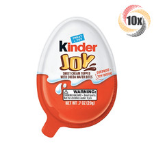10x Eggs Kinder Joy Sweet Cream Cocoa Wafer Bites Chocolate Candy With Toy .7oz