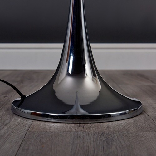 Tall Standard Floor Lamp Living Room Standing Light Chrome Tapered Fabric Shade - Picture 50 of 67