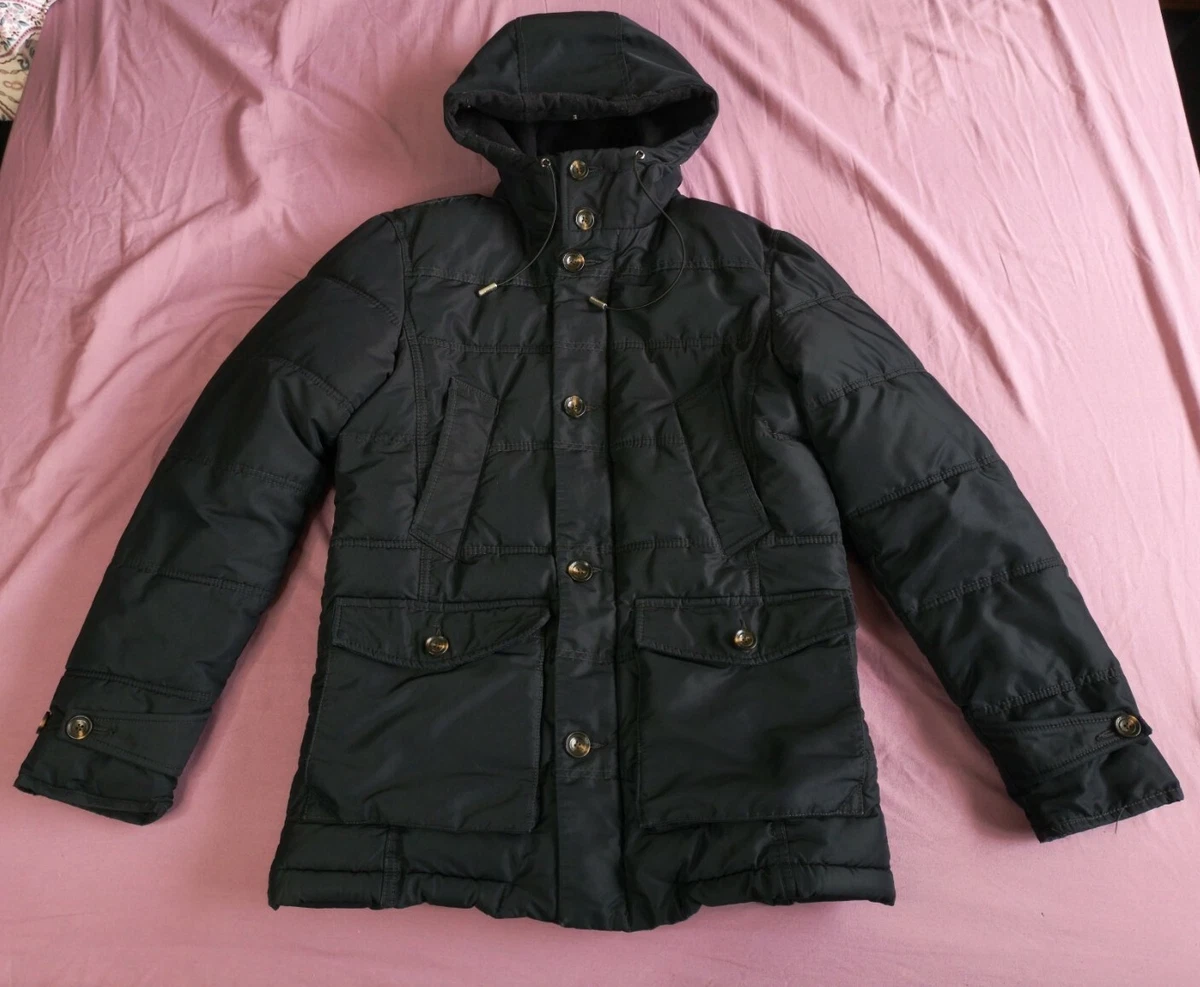 ZARA Men s Dark Navy Blue Puffer Jacket Coat Size M Medium Used Condition