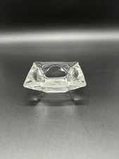 Vintage 3 3/8" Square Clear Glass Ashtray