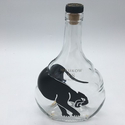 Meukow VS Cognac Black Panther Old Vintage Empty Bottle