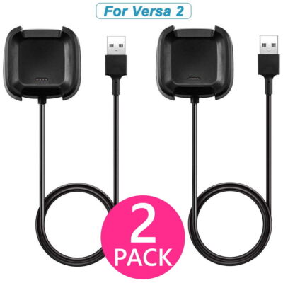 2Pcs USB Replacement Charging Dock Station Cable Cord Charger for Fitbit  Versa