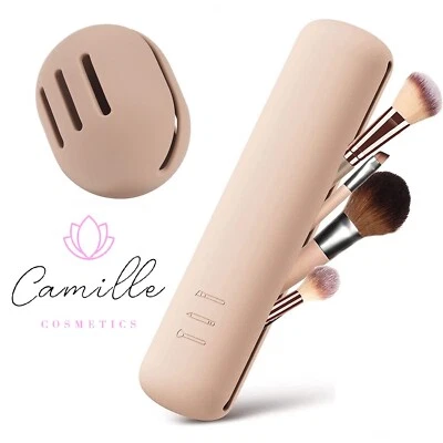 Silicone Makeup Brush Holder & Make up Sponge Blender Case - Travel Holder Case